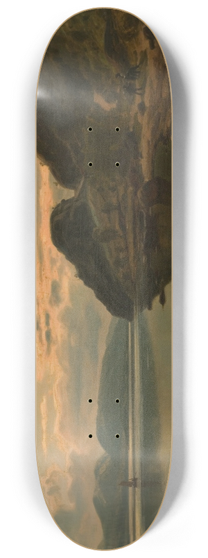 Amaldus Nielsen - Aftenstemning. Skogsfjord, Mandal 8.25 inch art skate deck