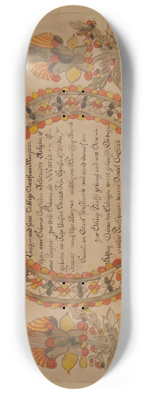 American 20th Century - Baptismal Certificate 8.25 inch art skate deck