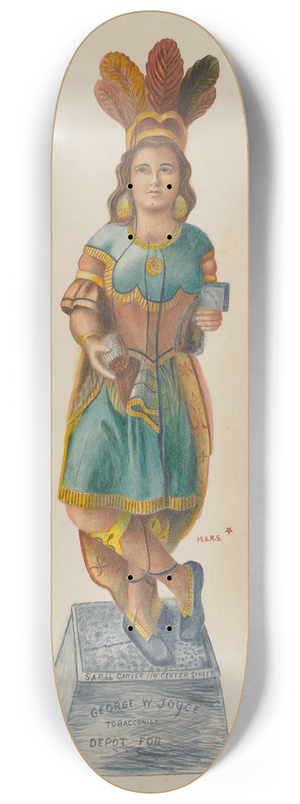 American 20th Century - Cigar Store Indian 8.25 inch art skate deck