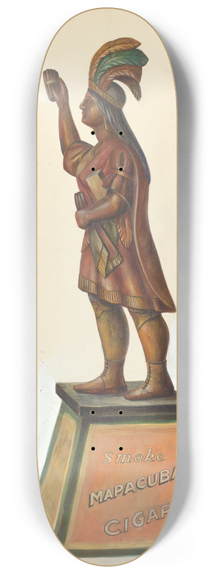 American 20th Century - Cigar Store Indian 8.25 inch art skate deck