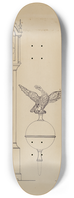 American 20th Century - Clock 8.25 inch art skate deck