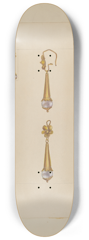 American 20th Century - Earrings 8.25 inch art skate deck