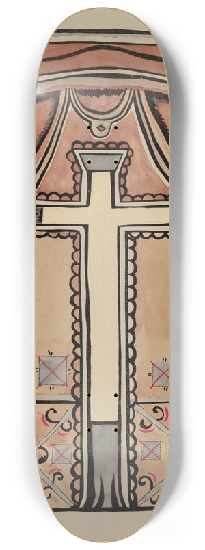 American 20th Century - Panel  Cross and Drapes 8.25 inch art skate deck