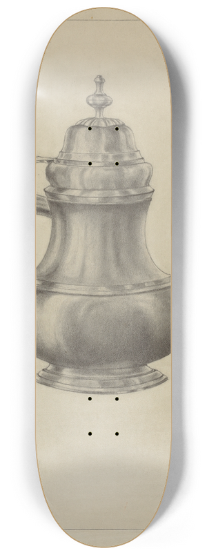 American 20th Century - Silver Coffee Pot 8.25 inch art skate deck