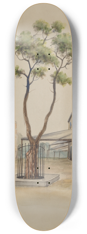 American 20th Century - Street Scene 8.25 inch art skate deck