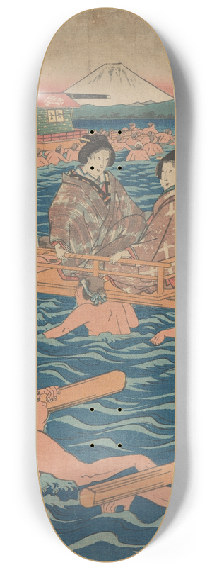 And Hiroshige - Fording a Broad River 8.25 inch art skate deck