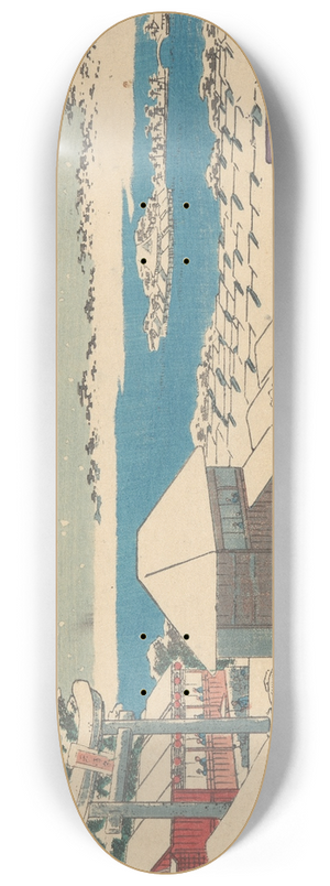 And Hiroshige - Temple Steps in Snow 8.25 inch art skate deck