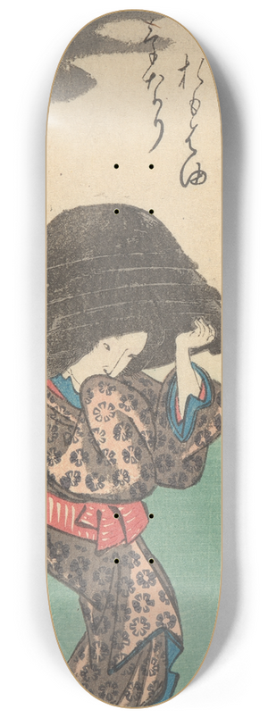 And Hiroshige - Woman with Kettle 8.25 inch art skate deck