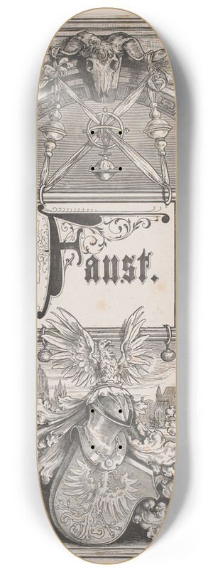 Andr Bork - Titelblad og Vignet til en udgave af Faust , Mnchen 1884 8.25 inch art skate deck