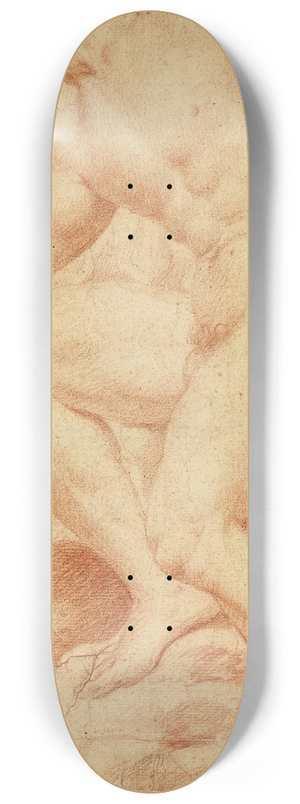 Andrea Camassei - Seated Academic Male Nude in Profile to Left 8.25 inch art skate deck