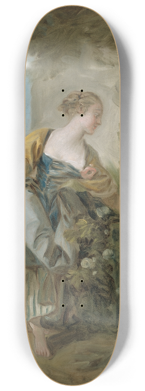 Franois Boucher - A Young Girl in a Park 8.25 inch art skate deck