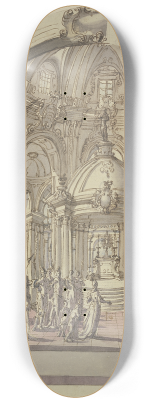 Andreas Altomonte - Church interior 8.25 inch art skate deck