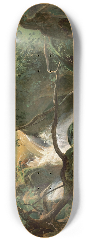 Andr Giroux - Forest Interior with a Waterfall 8.25 inch art skate deck
