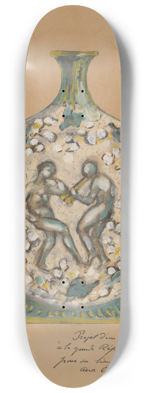 Andr Metthey - Vase with Dancing Figures 8.25 inch art skate deck