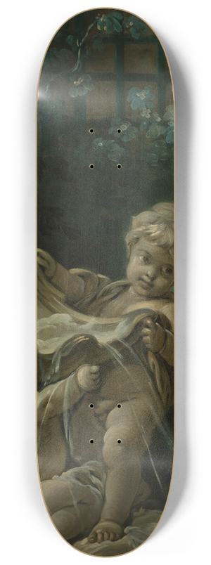 Franois Boucher - Fontaine avec deux amours dont lun est agenouill 8.25 inch art skate deck