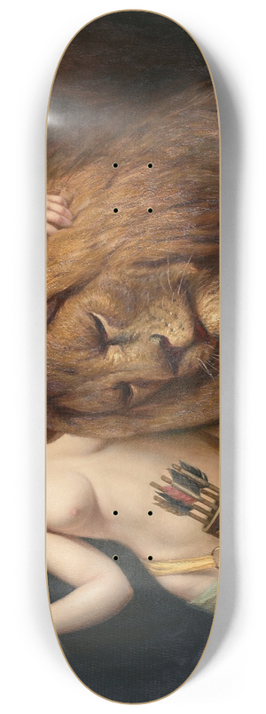 Angelo von Courten - La desse Diane et un lion 8.25 inch art skate deck