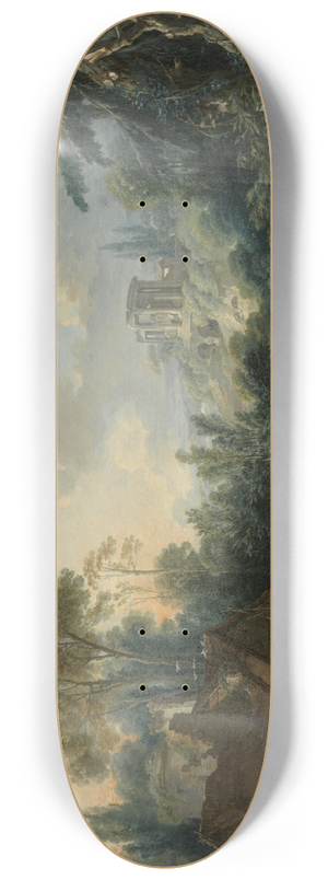 Franois Boucher - Landscape with a Water Mill 8.25 inch art skate deck
