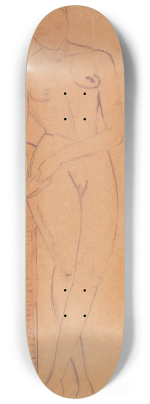 Anita Re - Weiblicher Akt mit Stele 8.25 inch art skate deck