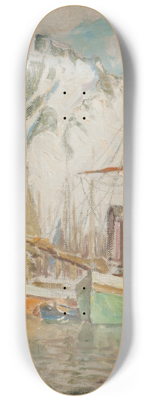 Anna Boberg - In the Harbour, Svolvaer. Study from Lofoten 8.25 inch art skate deck