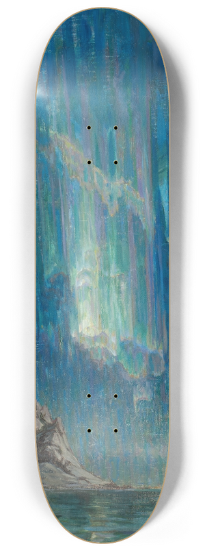 Anna Boberg - Northern Lights. Study from North Norway 8.25 inch art skate deck