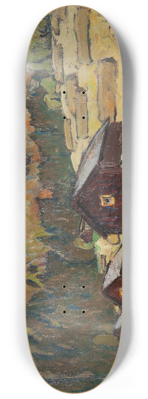 Anna Boberg - Summer Landscape with Shielings. Study from North Norway 8.25 inch art skate deck