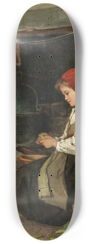Anna Nordgren - Girl Shelling Peas 8.25 inch art skate deck