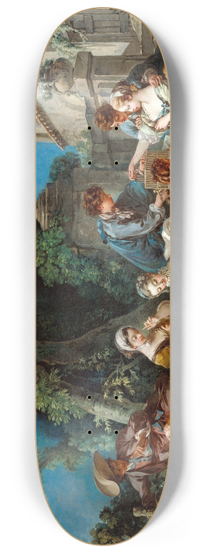 Franois Boucher - The Bird Catchers 8.25 inch art skate deck