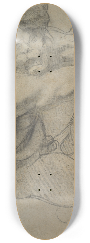 Annibale Carracci - Crawling Male Figure (Study for Cacus) 8.25 inch art skate deck
