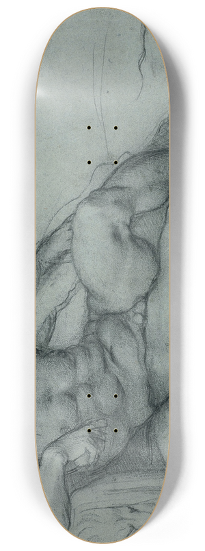 Annibale Carracci - Study of Hercules Resting, with Separate Studies of His Head and Foot 8.25 inch art skate deck