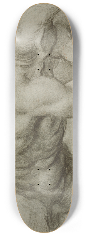 Annibale Carracci - Study of Triton Blowing a Conch Shell 8.25 inch art skate deck