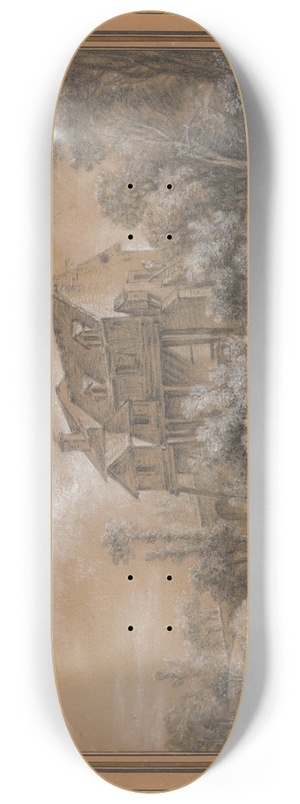 Franois Boucher - The Quiquengrogne Mill at Charenton 8.25 inch art skate deck