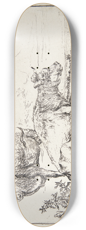 Anthonie van Borssom - Two cows 8.25 inch art skate deck
