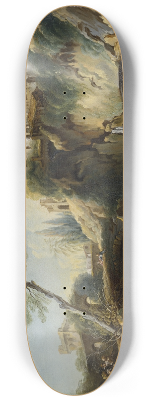 Franois Boucher - View of Tivoli with the Temple of Vesta 8.25 inch art skate deck