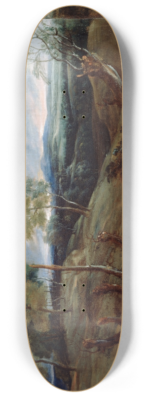 Anthony van Dyck - Sunset Landscape with a Shepherd and his Flock 8.25 inch art skate deck