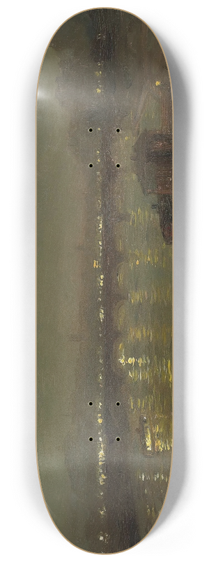 Franois-Charles Cachoud - Lights On The Saint Pres Bridge, Paris 8.25 inch art skate deck