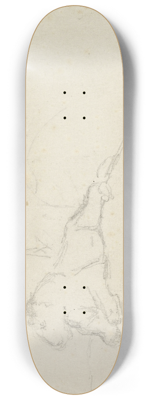 Antoine-Louis Barye - Lioness Lying near a Tree 8.25 inch art skate deck