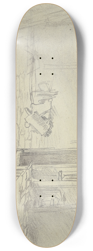 Anton Burger - Farmstead with watering can 8.25 inch art skate deck