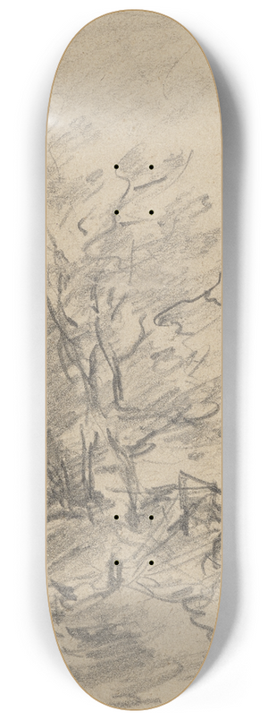Anton Burger - Heimkehrende Figuren in windiger Landschaft 8.25 inch art skate deck