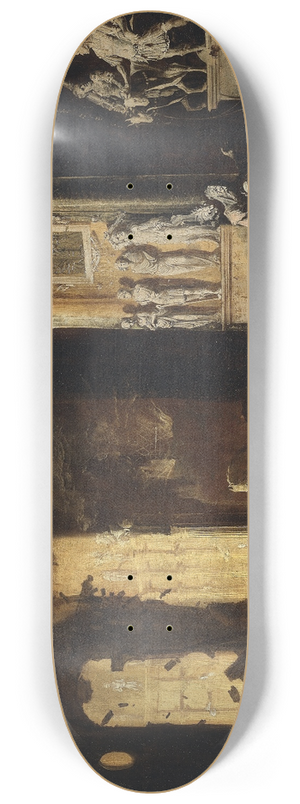 Franois de Nom - The Burning of Troy with the Flight of Aeneas and Anchises 8.25 inch art skate deck
