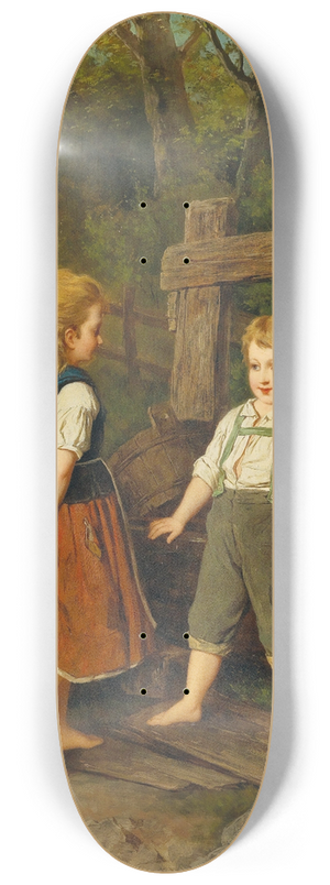 Anton Ebert - Children at the Well 8.25 inch art skate deck