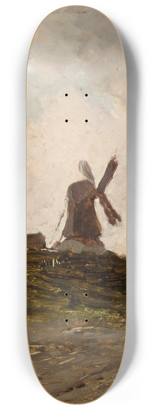Antoni Kozakiewicz - Landscape with a Windmill 8.25 inch art skate deck