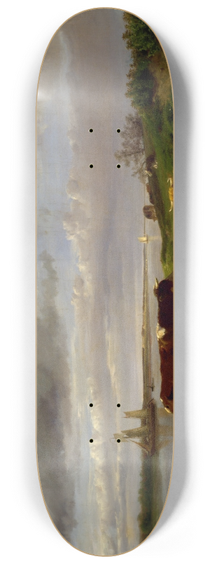 Anton Mauve - Landscape with Cattle 8.25 inch art skate deck
