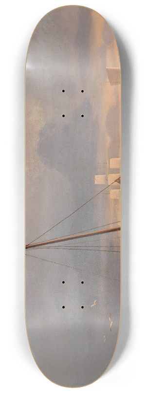 Anton Melbye - Fischerboote am Strand im Abendlicht 8.25 inch art skate deck