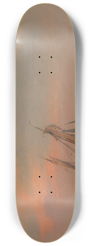 Anton Melbye - Segelschiff auf schwerer See 8.25 inch art skate deck