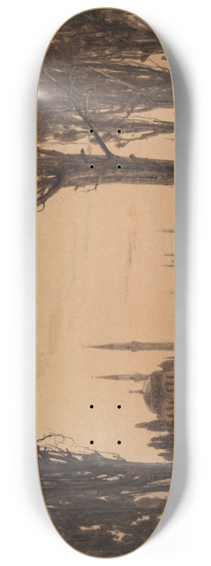 Anton Melbye - Turkish Cemetary. Scutari 8.25 inch art skate deck