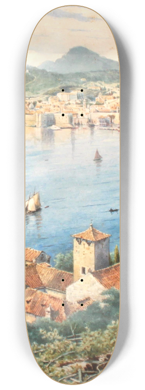 Anton Perko - A View Of Dubrovnik 8.25 inch art skate deck