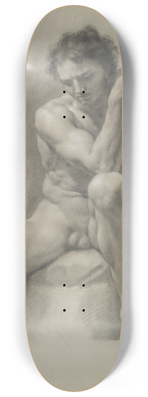 Anton Raphael Mengs - Seated Nude Male 8.25 inch art skate deck