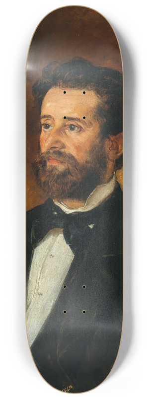 Anton Romako - Portrait of Architect Johann De Colle (1840-1889) 8.25 inch art skate deck