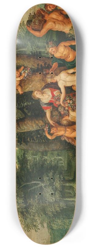 Antwerp School - A Bacchanal with Ceres and Satyrs 8.25 inch art skate deck