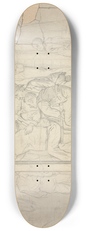 Archibald Willard - Sketch  News from the Army 8.25 inch art skate deck
